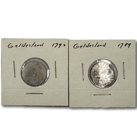 1792 and 1789 Gelderland 2 Stuiver Coins