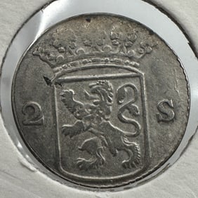 Five Hollandia Coins 1700's - Dutch Colonial America