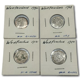 Netherlands West Friesland 2 Stuivers - Four Coins from 1700's