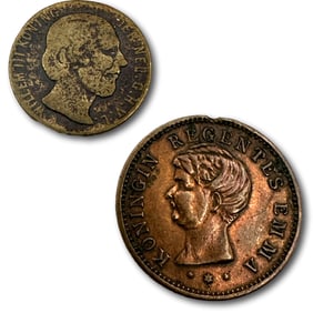 Antique Coin with 1800's Token