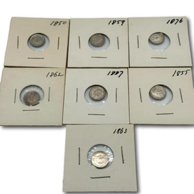 Netherlands .640 Silver 5 Cents Various Dates from 1850-1887