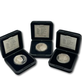 Netherlands Three Commemorative 800 Silver Proof Coins
