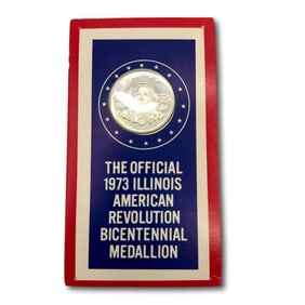 Illinois Sterling Silver 1973 American Revolution Bicentennial Medallion