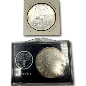 Netherlands 1982 Friendship Proof Coin with 50 Guilder Anniversary Coin