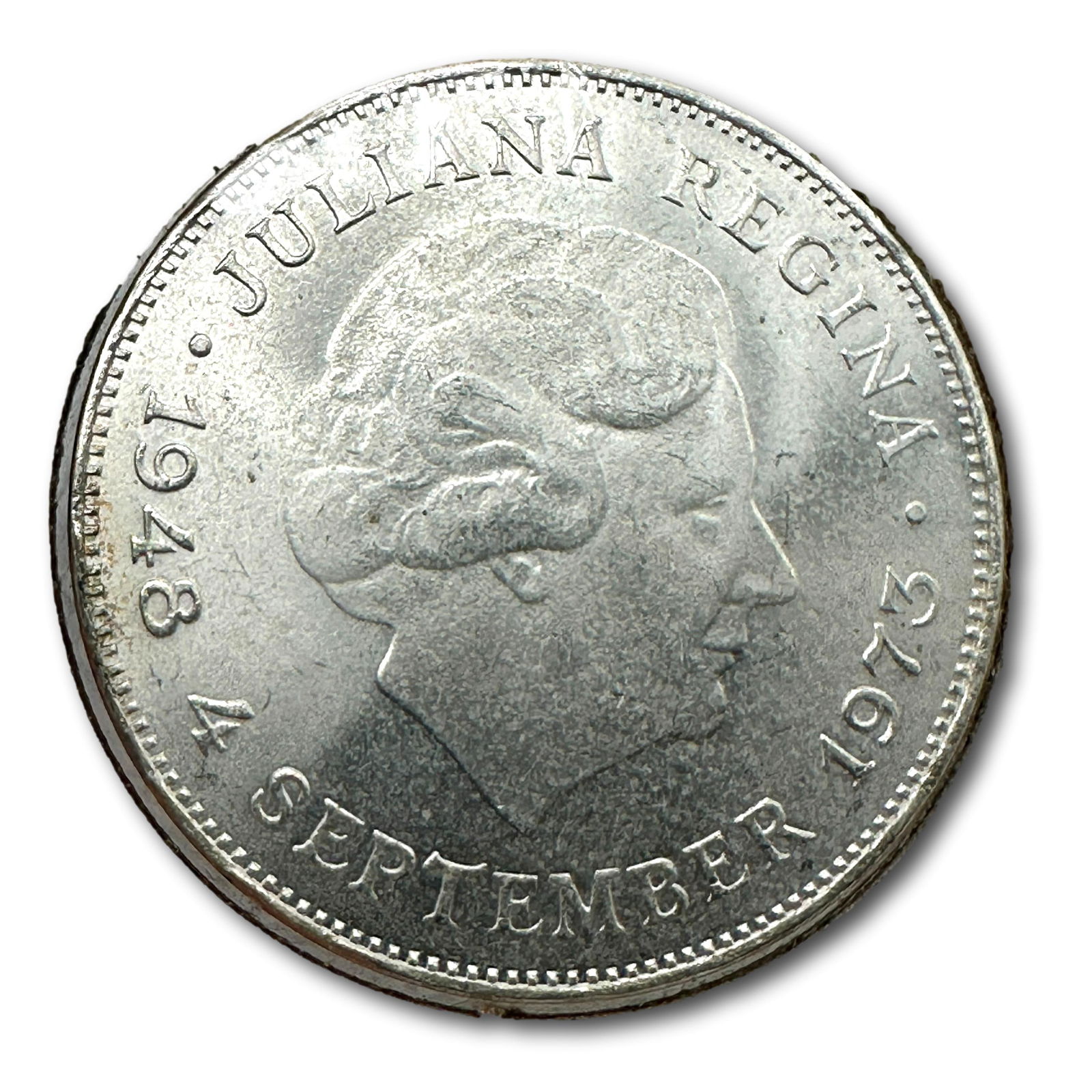 1973 Netherlands Queen Juliana Silver 10 Guilder Coin (1 of 4)