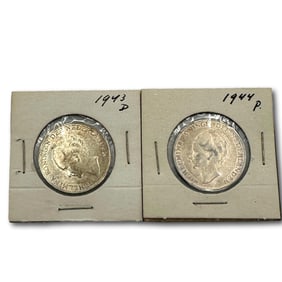 1943D and 1944P Netherlands 1 Guilder .72 Fine Silver