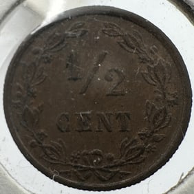 Netherlands 1884 Half Cent