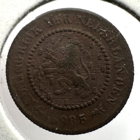 Netherlands 1885 Half Cent