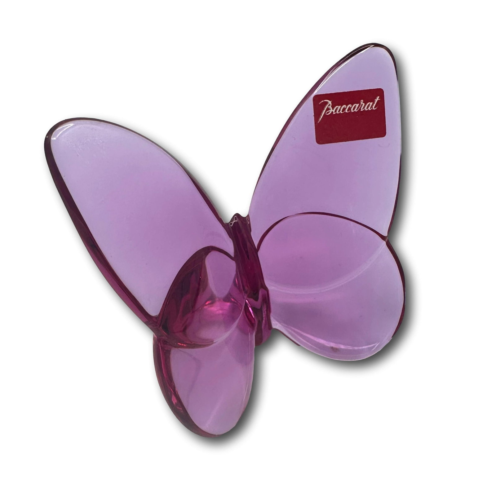 Baccarat Lucky Butterfly Figurine: Measures 2 1/2" tall x 3 1/4" wide. Refer to photos for additional condition information as they are a part of the description. Please note lots may show signs of wear commensurate with age and use, a