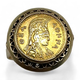 Ladies Greek Coin Ring