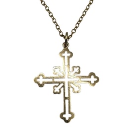 Greek Cross Pendant on Chain in 14K Gold
