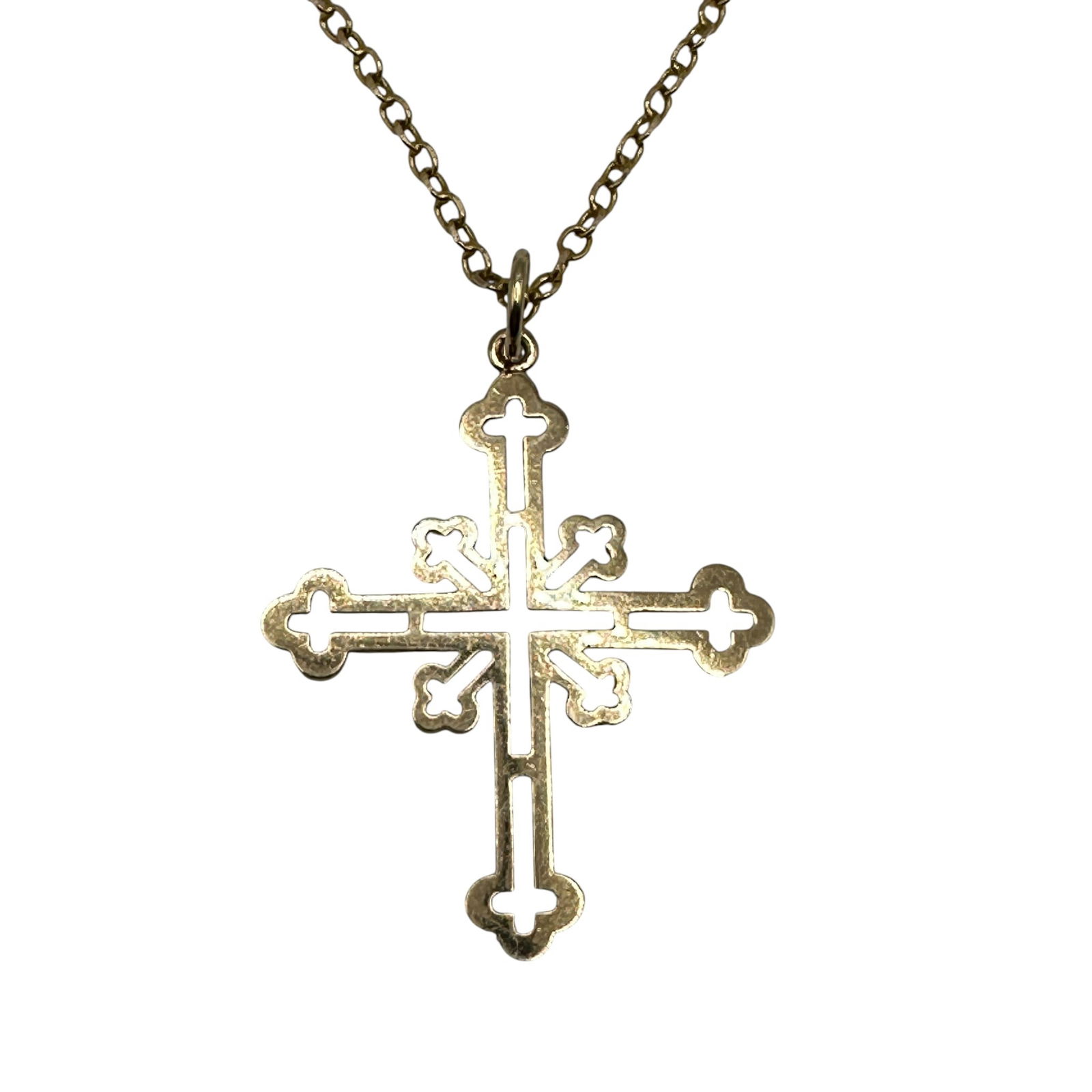 Greek Cross Pendant on Chain in 14K Gold (1 of 4)