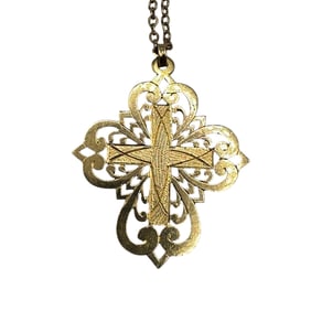 Cross Pendant in 18K Gold on 14K Gold Chain