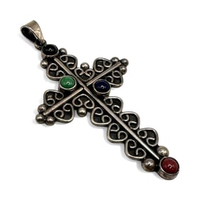 Vintage Mexican Sterling Silver Cross Pendant