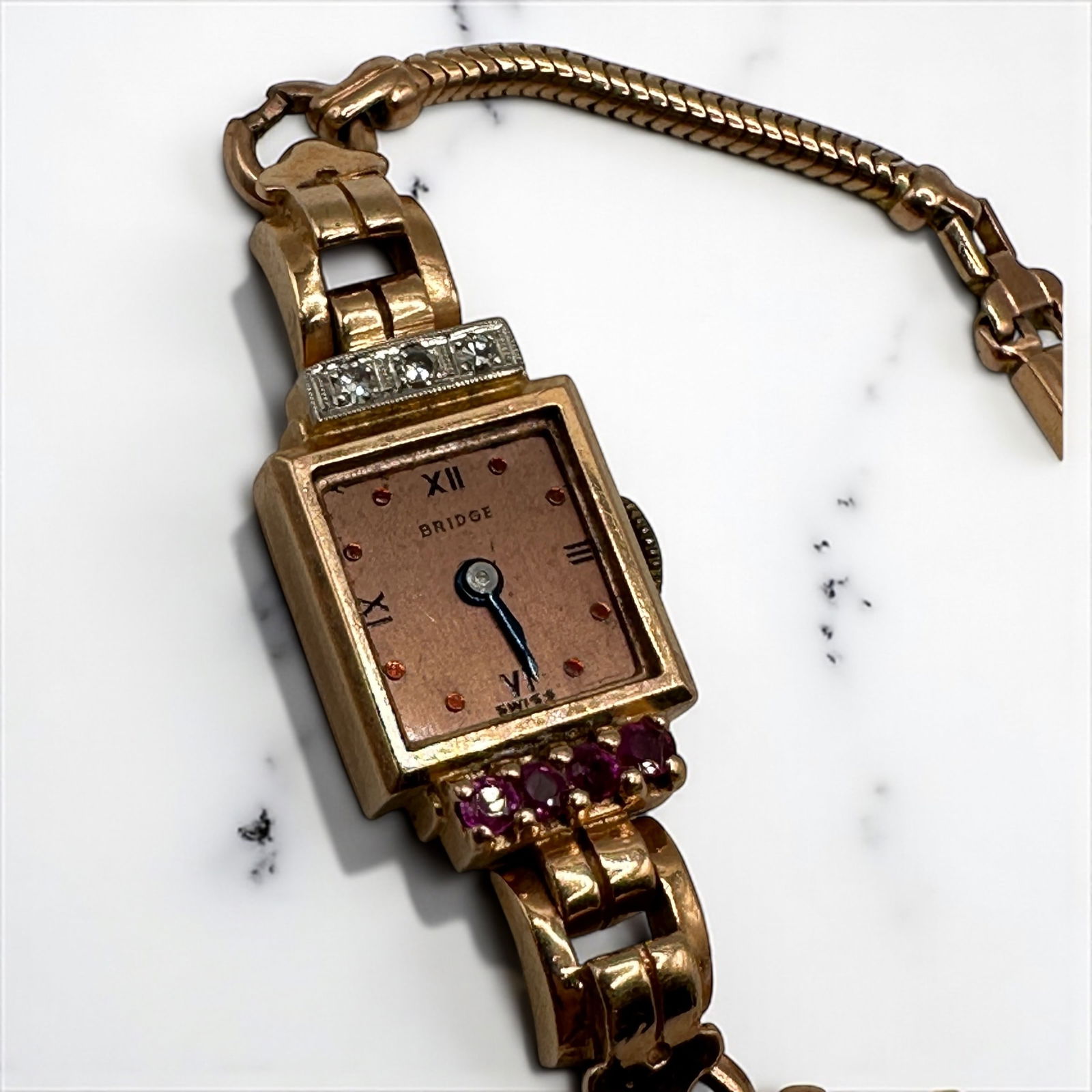 Ladies 14K Gold Wristwatch with 10K Rose Gold Bracelet - No Crystal (1 of 8)