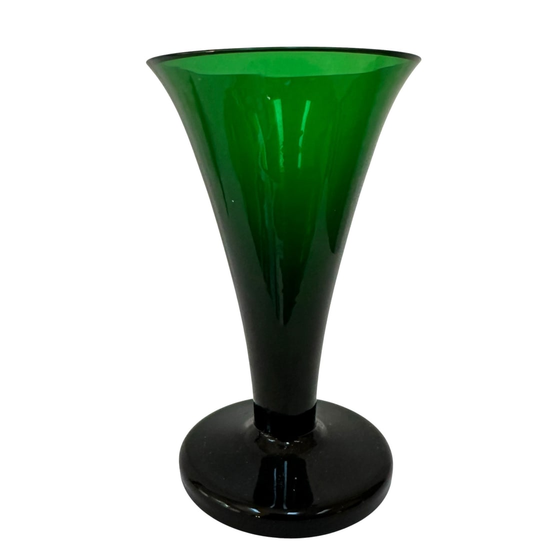 A Single Green William Yeoward Myrtle Trumpet Goblet (1 of 3)