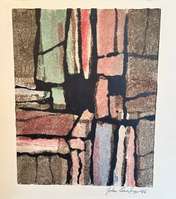 Mid Century Abstract Art on Paper