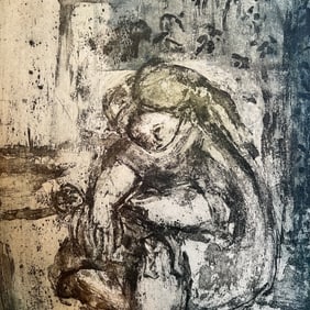 Rita Koulas 1958 Print - Girl with Doll