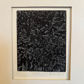 Mid Century Barbara Aubin Abstract Work on Paper Etching