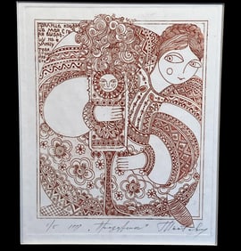 Natalia Izotova 1993 Etching "Celebration"