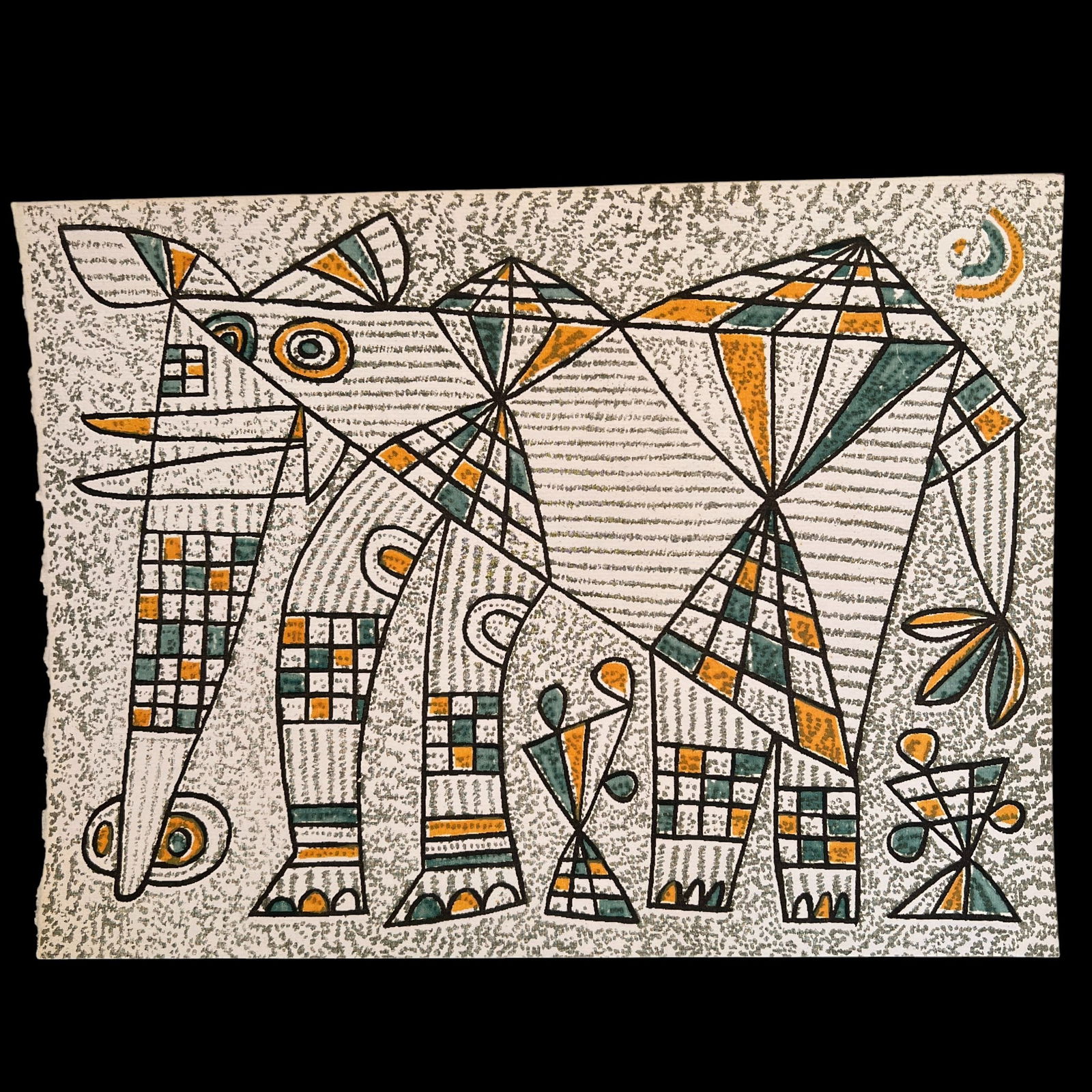 Kathleen Blackshear African Elephant Relief Print (1 of 3)