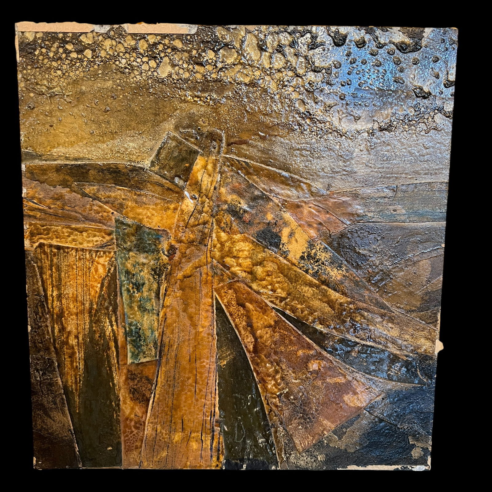 Harry Bouras Mid Century Mixed Media Collage Abstract on Board (1 of 8)