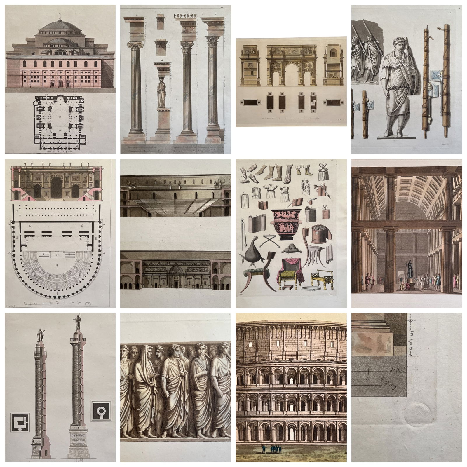 Collection of Giulio Ferrario Aquatint Engravings (1 of 12)