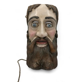 Antique Mexican Dance Mask with Glass Eyes