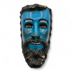 Vintage Mexican Dance Mask Carnival Santa Ana Tlaxcala