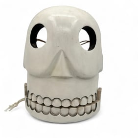 Dia de los Muertos Signed Wooden Mask with Articulating Jaw