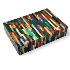 Italian Multigem Tessellated Intarsia Box
