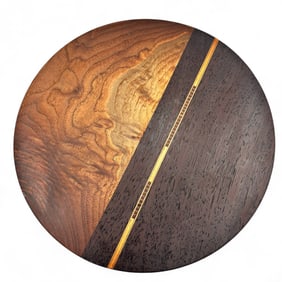 Exotic Joined Wood Round Low Bowl or Plate