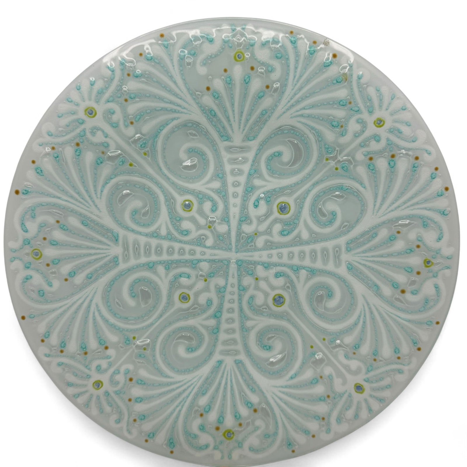 Higgins Glass Mid Century Modern Fused 11" Round Plate (1 of 5)