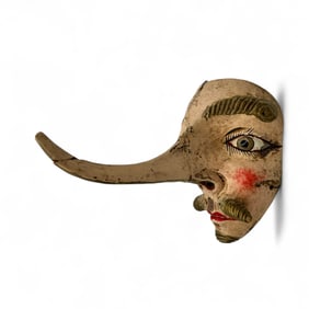 Mexican Folk Art Super Long Nosed 1940's Era Dance Mask