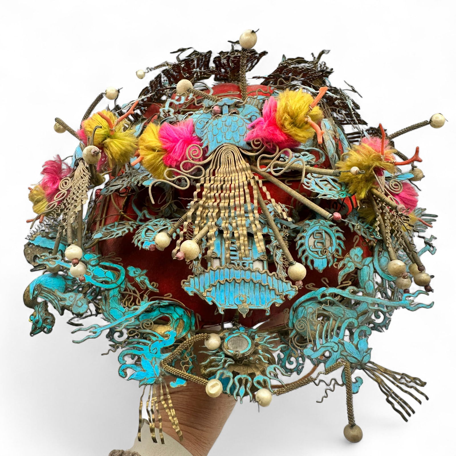 Antique Chinese Kingfisher Feather Wedding Headdress (1 of 19)