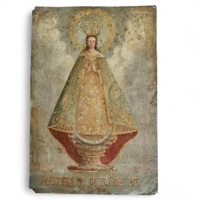 19th-century Mexican Retablo Depicting Nuestra Señora de San José de Gracia