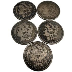 Group of Morgan Silver Dollars and Other Silver Coins