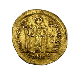 Byzantine Justinian Gold Solidus Coin
