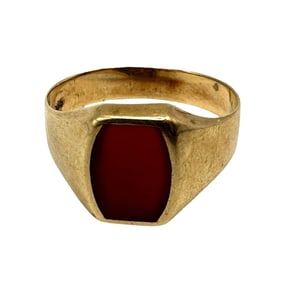 14K Gold Carnelian Ring