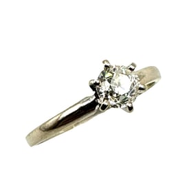 14K White Gold Solitaire Diamond Ring