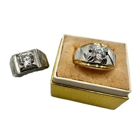 Sterling Silver and Costume Faux Diamond Rings