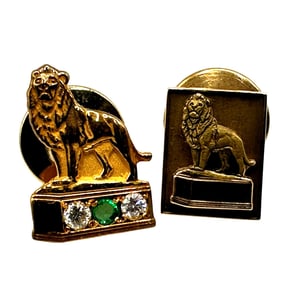 Pair of 10K Lion Tie Pins