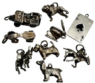 Collection of Vintage Sterling Silver and Pewter Charms