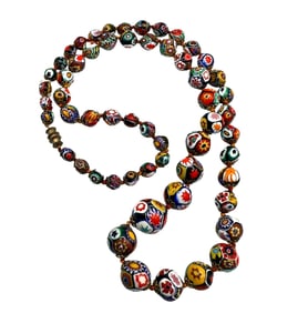 Vintage Millefiori Bead Necklace