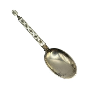 J. Tostrop Norwegian Sterling Silver and Enamel Tablespoon