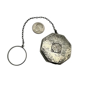 Antique Arts & Crafts Chatelaine Compact with Mirror