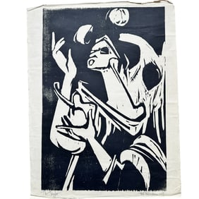 Mid Century Modern Lithograph - The Juggler by B. Blondean