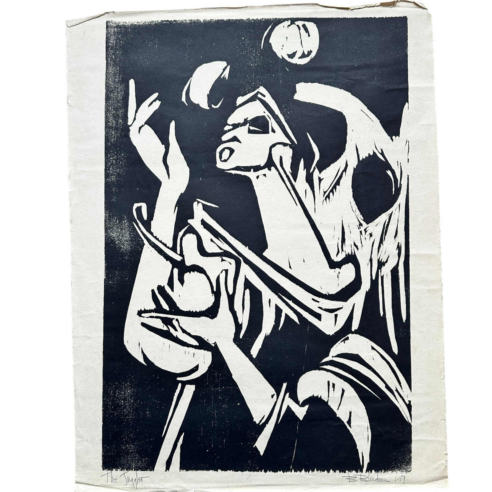 Mid Century Modern Lithograph - The Juggler by B. Blondean (1 of 8)