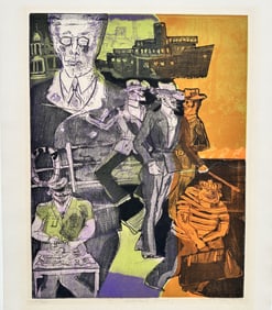 Aschenbach Aboard (from Death in Venice) by Warrington Colescott
