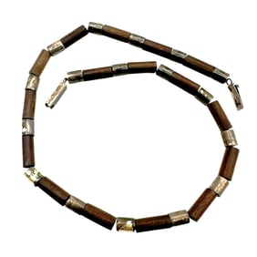 William Spratling Rosewood and Sterling Silver Necklace